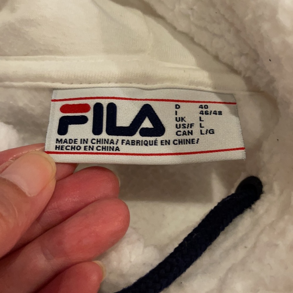 FILA White Sherpa Josephine Hoodie-Large - Picture 9 of 12